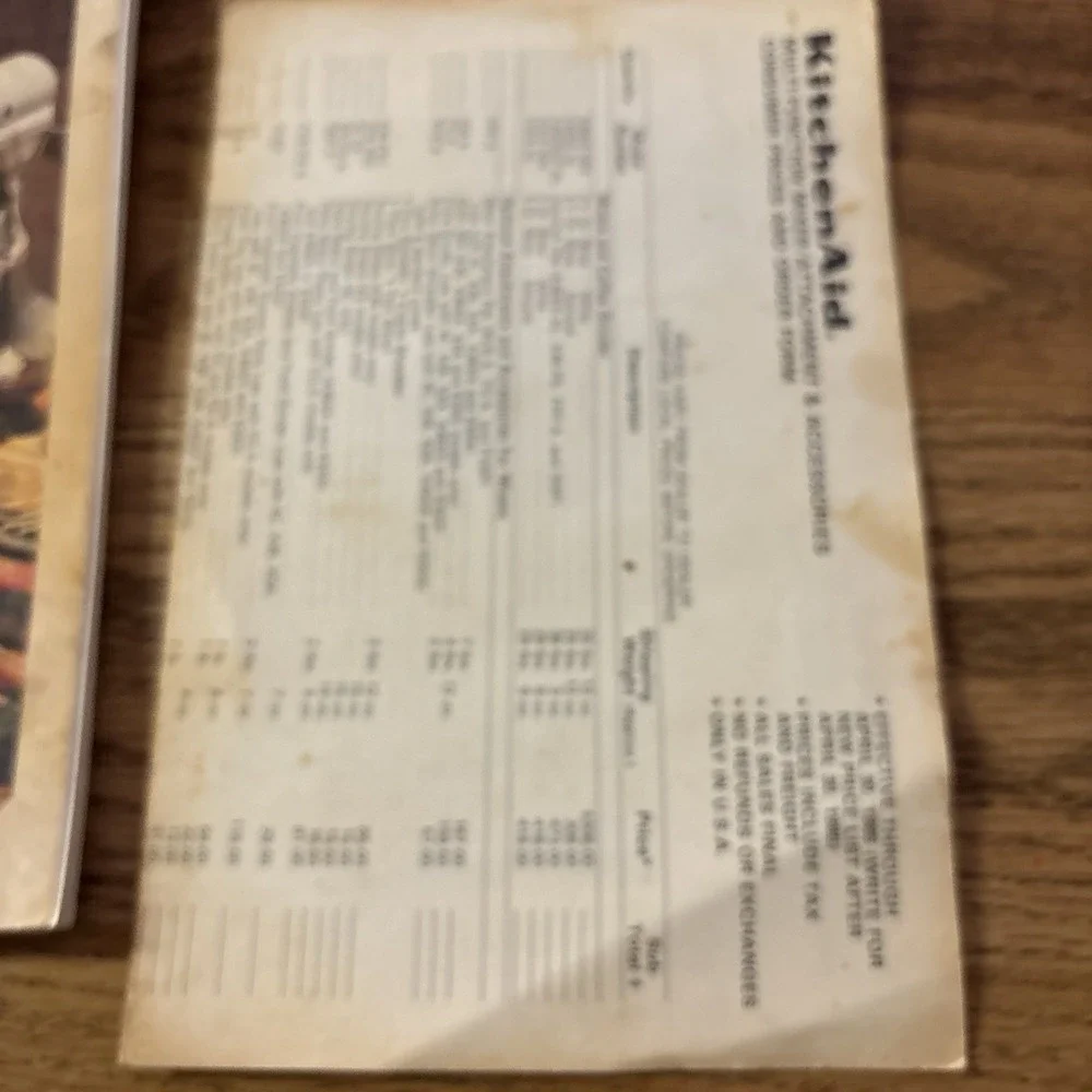 Vintage KitchenAid Mixers and Attachments Recipes and Instructions Book 1985